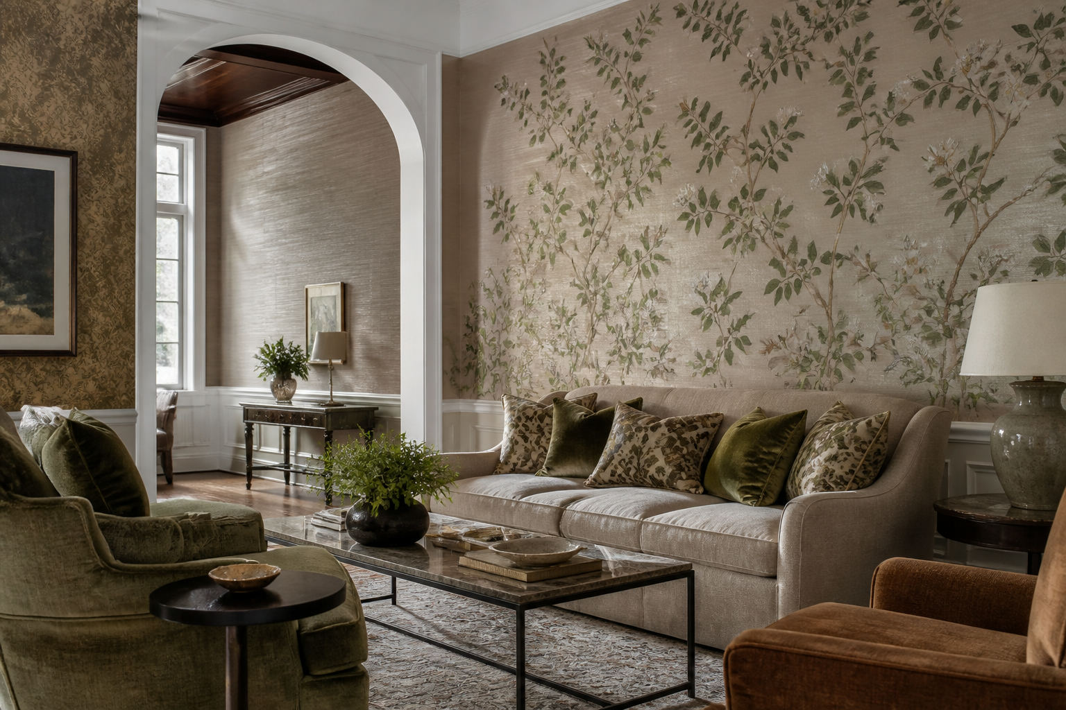 Elevating Interiors with Botanical, Damask, & Earth Tones