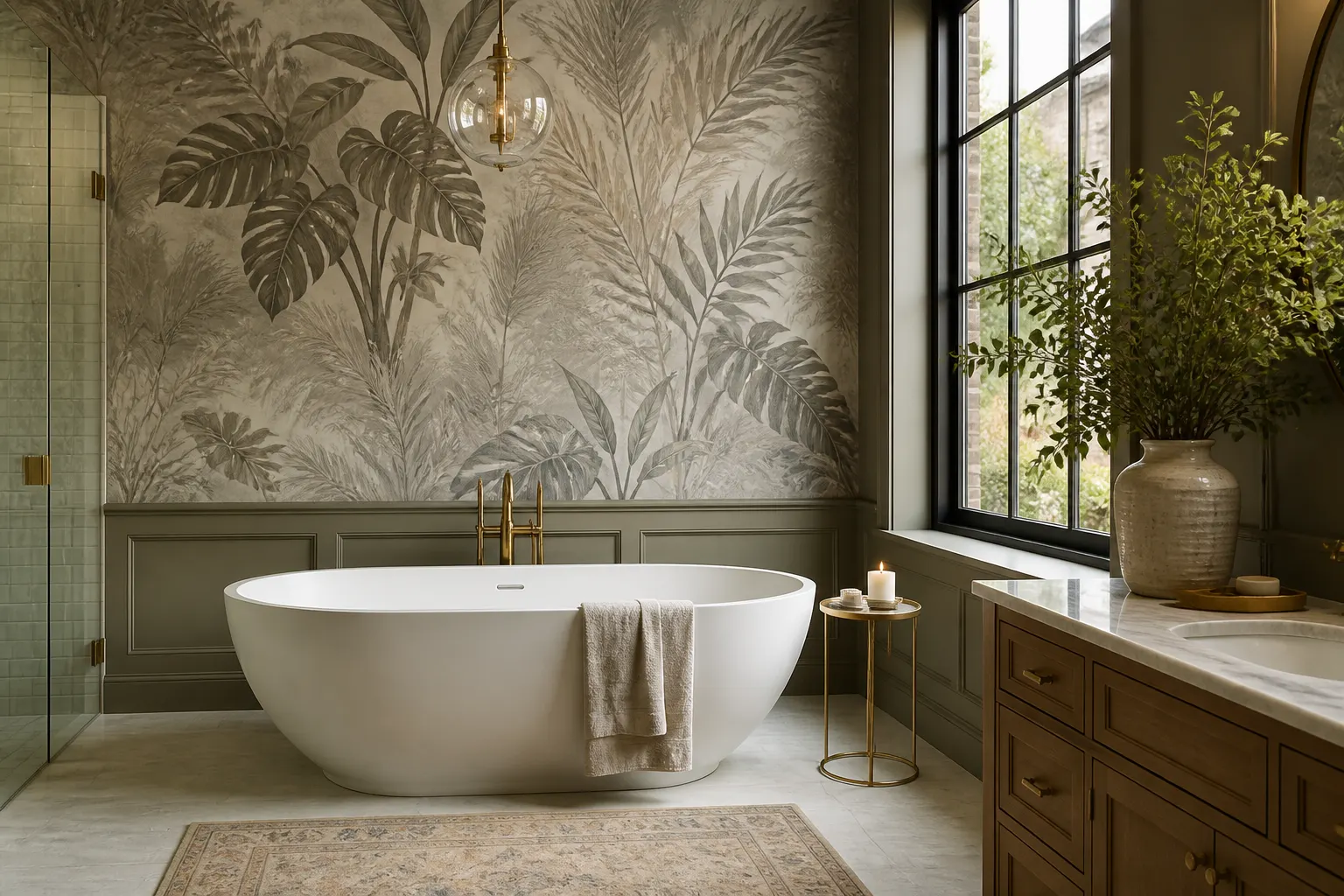 Refined Bathroom Transformations: Wallpaper & Painting Mastery in North Jersey